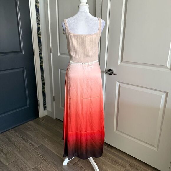 NWOT All Saints Vinia Cream to Deep Red Ombre Skirt Size 8 - Picture 3 of 8